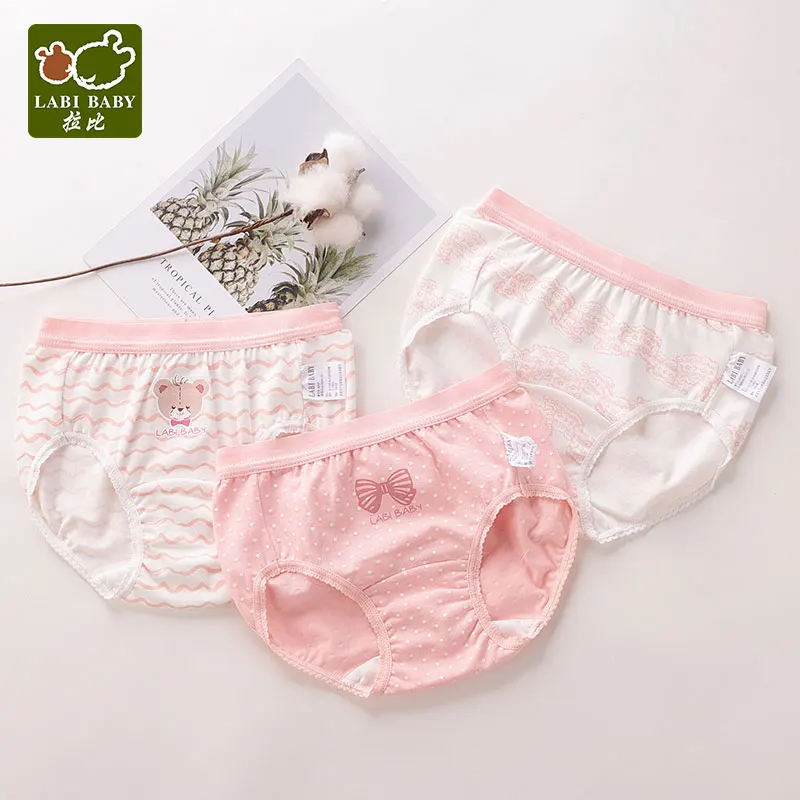 LABIBABY/комплект из 3 предметов трусы для девочек детские девушек милые хлопковые в