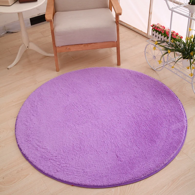 120 x 120cm Round Plush Carpet Soft Living Room Bedroom Rug Floor Mat Home Decor Short-haired Silky Plush Carpets Warm Mats