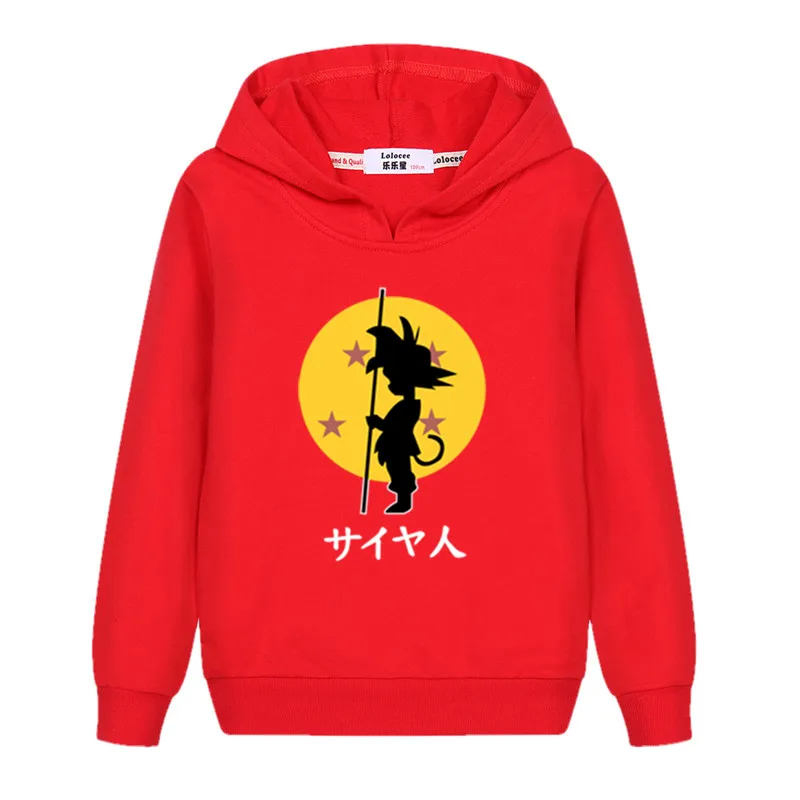 Aimi Lakana/толстовки для мальчиков-подростков с капюшоном «Гоку» детский пуловер с рисунком «Жемчуг дракона» свитер с длинными рукавами Осенняя хлопковая куртка и пальто для мальчиков - Цвет: red