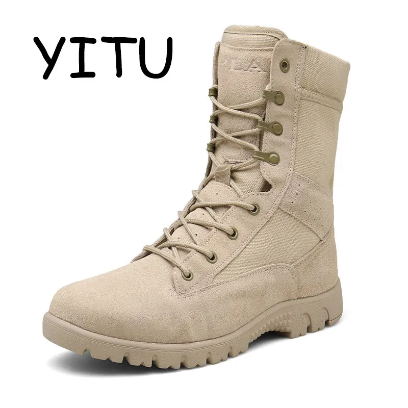 YITU тактические ботинки кожаные дезерты водонепроницаемые походные Сапоги армейские военные сапоги кроссовки дышащая Уличная обувь треккинг