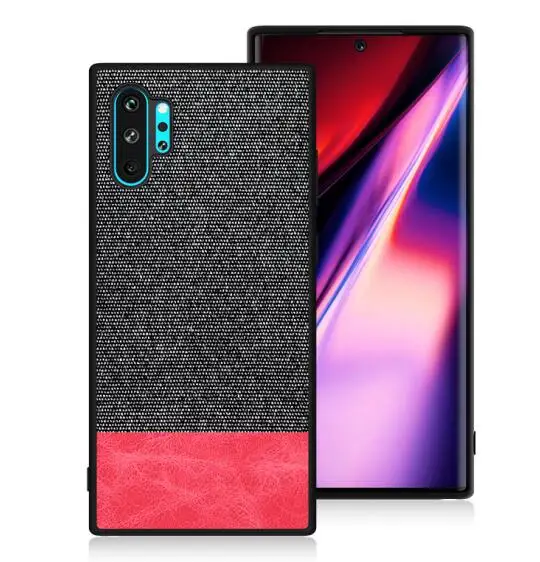 Для Galaxy Note 10cloth защитные силиконовые противоударные Чехлы для samsung Galaxy Note 10 S10 S9 S8 плюс M20 M10 A6 A7 A9 чехол - Цвет: black with red