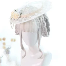 Косплей салон Лолита 40 см+ 55 см хвостик серебристо-белый прямой челка длинный синтетический парик для костюмированной вечеринки на Хэллоуин+ шапочка