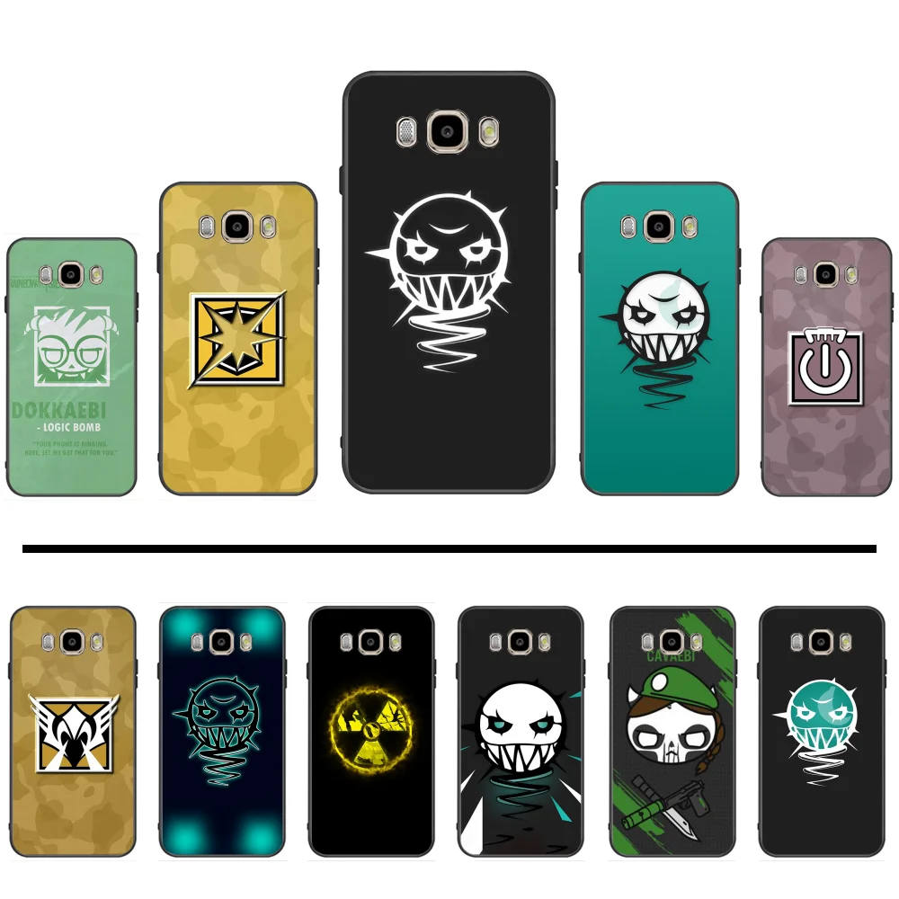 Радужный six siege горячий мягкий силиконовый черный чехол для телефона Samsung Galaxy J2 J4 J5