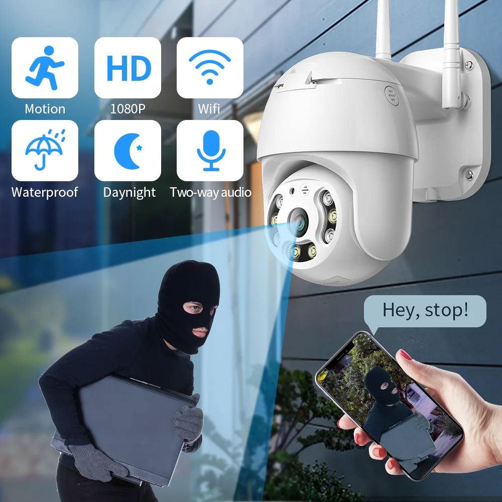 IP-камера SDETER уличная купольная Беспроводная с поддержкой Wi-Fi 1080P | Безопасность и