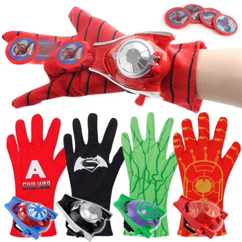 

2019 New Super Heroes Spider Man Gloves Launcher Spiderman Batman Wrist Launchers Toys Children Christmas Gift Costume Props