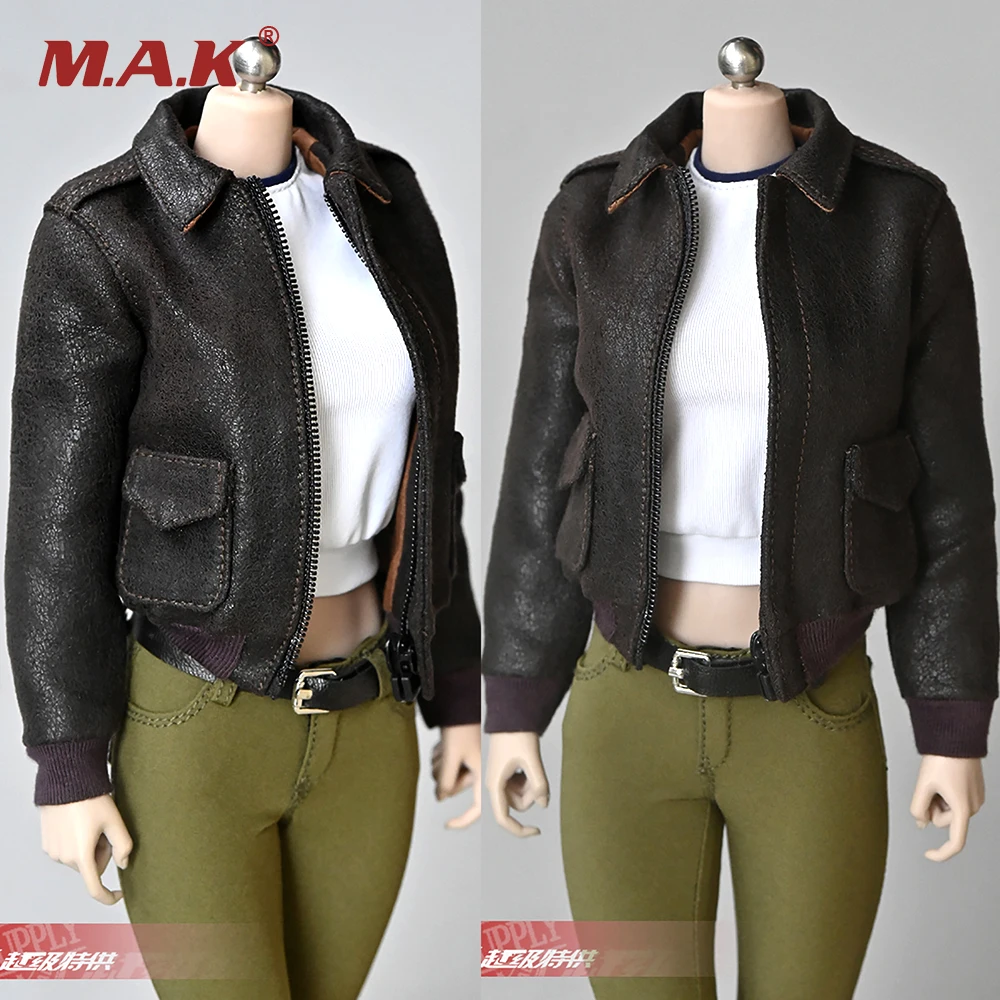 

1/6 Retro A2 Air Force Flight Jacket Clothes Fit 12'' PH TBL Action Figure Body for 12'' Woman Action Figure