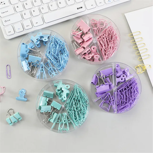 94 Piece Pastel Color Binder Clips Paperclips File Holder Clamps 6