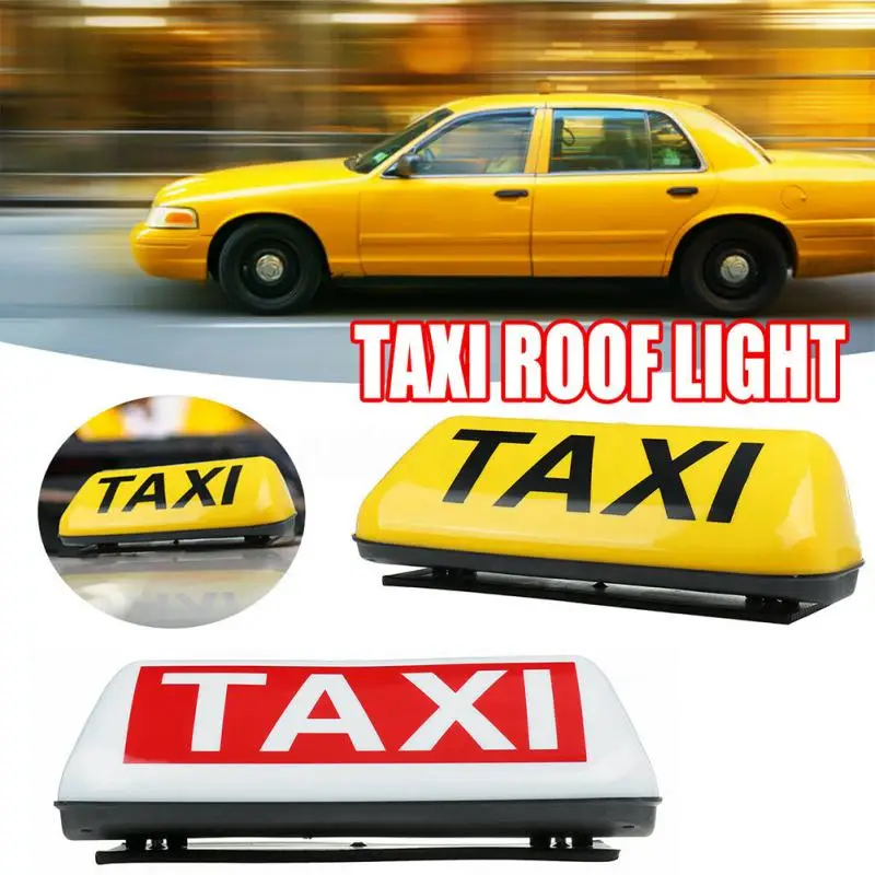 SEÑAL TECHO TAXI BLANCO 24/" LED AERODINÁMICA METRO LETRERO MAGNÉTICO CAB LUZ