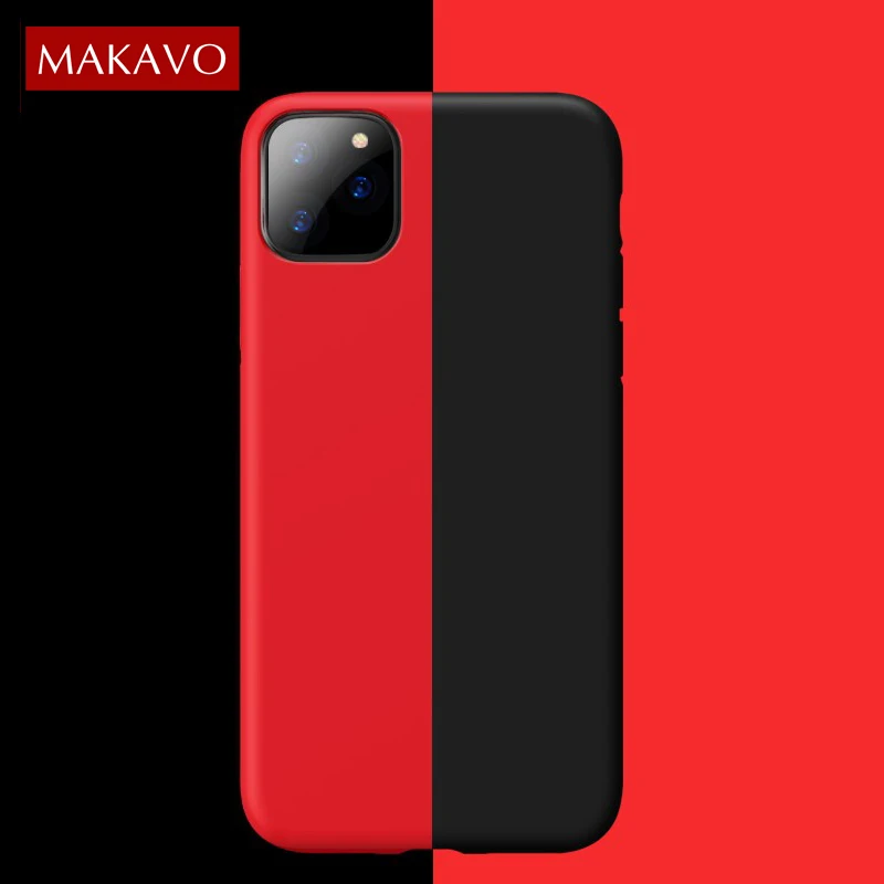 

For iPhone 11 Case Liquid Silicone Rubber Shockproof Soft Back Cover For iPhone 11 Pro Max Phone Cases Coque