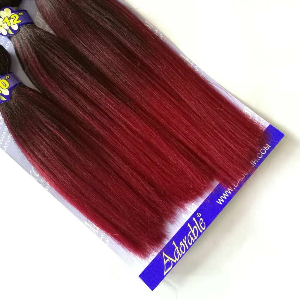Adorable Packet Yaki Wave 6pcs Hair Extensions Short Natural Black Mixed Two Tone Color For Black Woman 10"12"14"