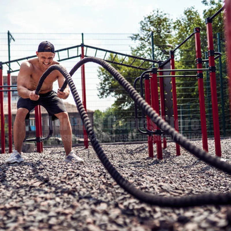 9/12/15m Battle Rope Strength Training Crossfit Fighting Rope Endurance Burpee Slam Ropes Heavy 10-22KG High Quality