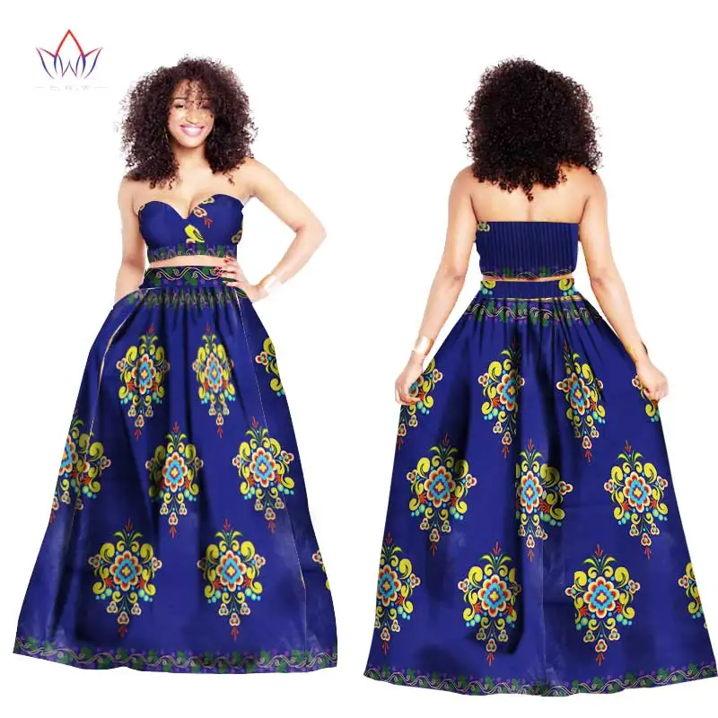 

Fashion African Dresses for Women Bazin Riche 2017 New Java Sexy Strapless Dresses Dashiki Kanga Ankara African Clothes WY1565