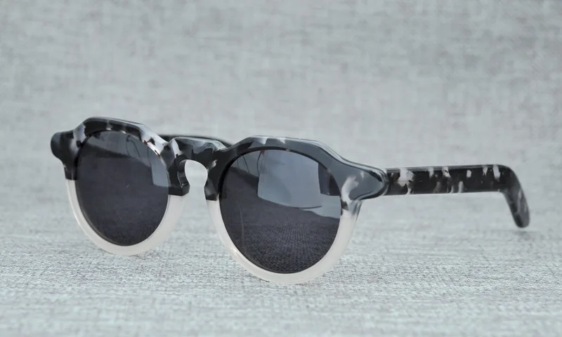 LKK унисекс ручной работы японские винтажные Поляризованные солнцезащитные очки модные трендовые солнцезащитные очки маленькие лица многоугольные солнцезащитные очки - Цвет линз: Серый