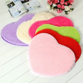 

Pure heart-shaped thick bathroom carpet for living room Anti-Slip bath mat cushion ornaments home decor bathroom accessories