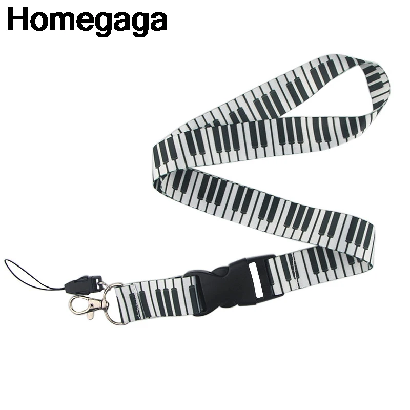 Homegaga фортепиано клавиатура Lanyards id Держатели для телефонов ожерелье аксессуар для ключей шеи ремни нагрудные опознавательные Значки для идентификации владельцев тесьма D2332