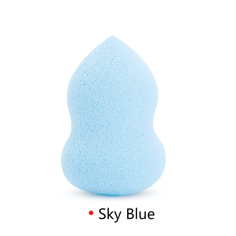 Sky Blue Косметическая губка для макияжа, пудра, пуховка, гладкая основа, губки для макияжа, высокое качество, косметический спонж, инструмент, 6 цветов - Цвет: Sky Blue