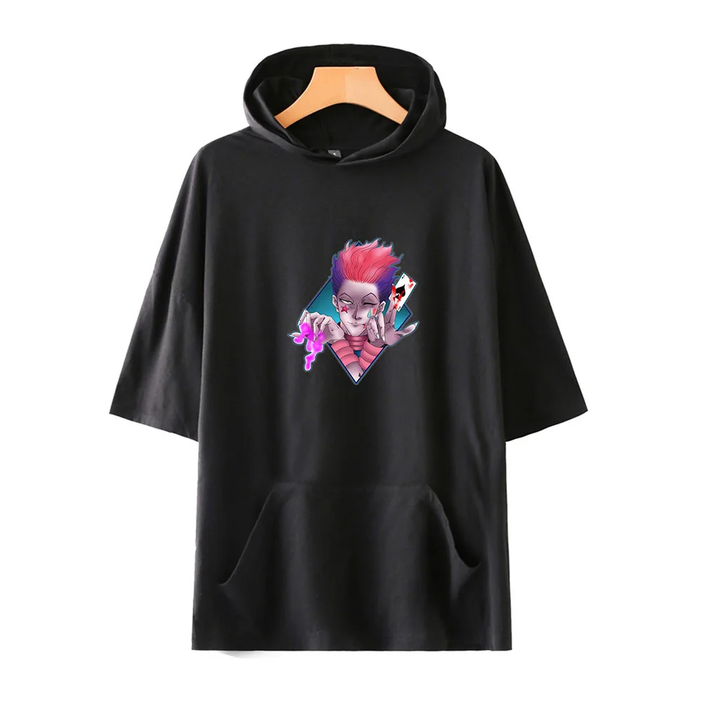 Anime Hunter X Harajuku Hooded T Shirt Boys and Girls Cartoon Print Short Sleeve funny T-shirt Hisoka Cosplay Tshirt | Тематическая