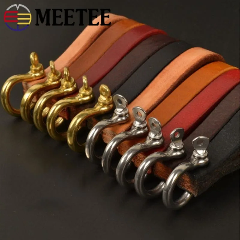 Meetee 8*1 см пряжки для ключей из чистой воловьей кожи металлическая латунная Скоба