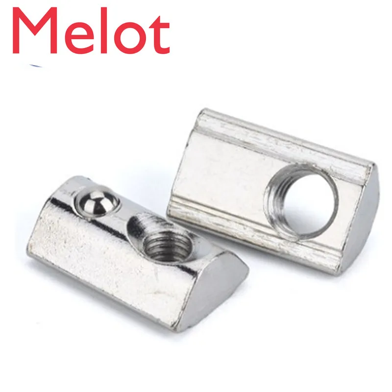 

wholesale 500pcs 20 series M3 M4 M5 M6 T Spring Nut Half Round Elasticity Spring Nut Block for 2020 Aluminium Profile