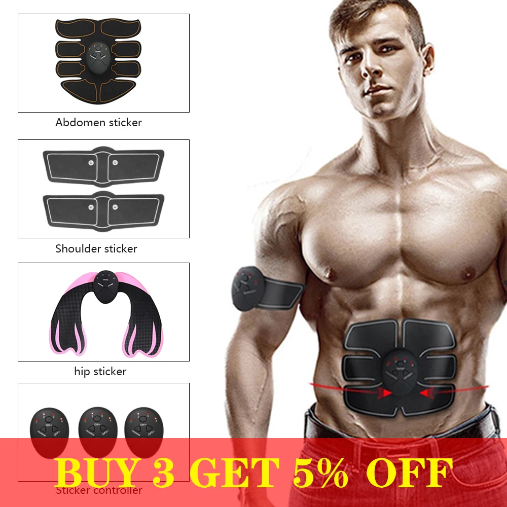 

EMS Abdominal Electrical Muscle Stimulator Machine ABS Hip body Massage Trainer Fitness Weight Loss Body Sliming Massager