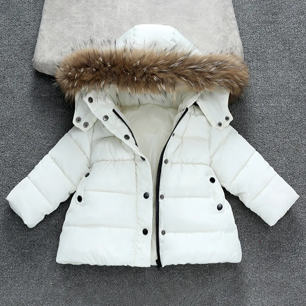 

Baby Jacket Coat Girls Boys Kids Down Jacket Coat Fur Collar Autumn Winter Warm Children Clothes Winter Coat for Outdoor W1225