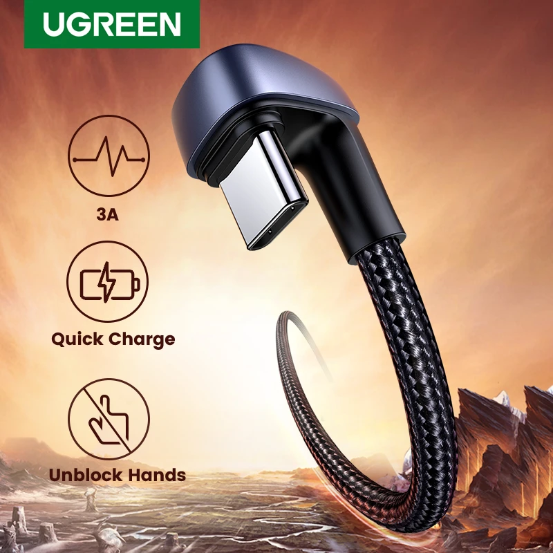 Ugreen 3a Usb Type C Cable For Samsung S10 S9 Plus 180 Angle Fast Charging Usb C Cable For Nintendo Switch Mobile Phone Usb Cord Mobile Phone Cables Aliexpress