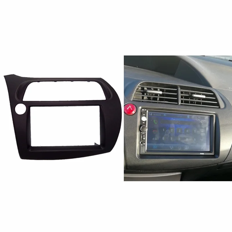 Для Honda Civic двойной Din фасции Радио Dvd стерео Cd панель приборная панель монтажная Установка отделка комплект лицевая рамка с проводом Harne