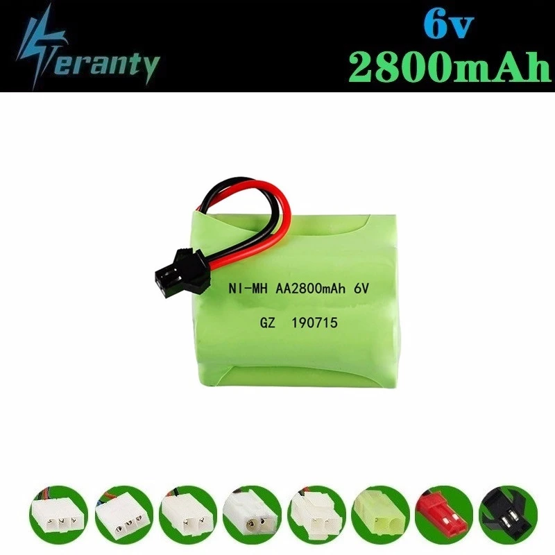 Upgrade 6v 2800mah NiMH Battery For Rc Toys Cars Tanks Robots Guns Boats AA Ni MH 6v