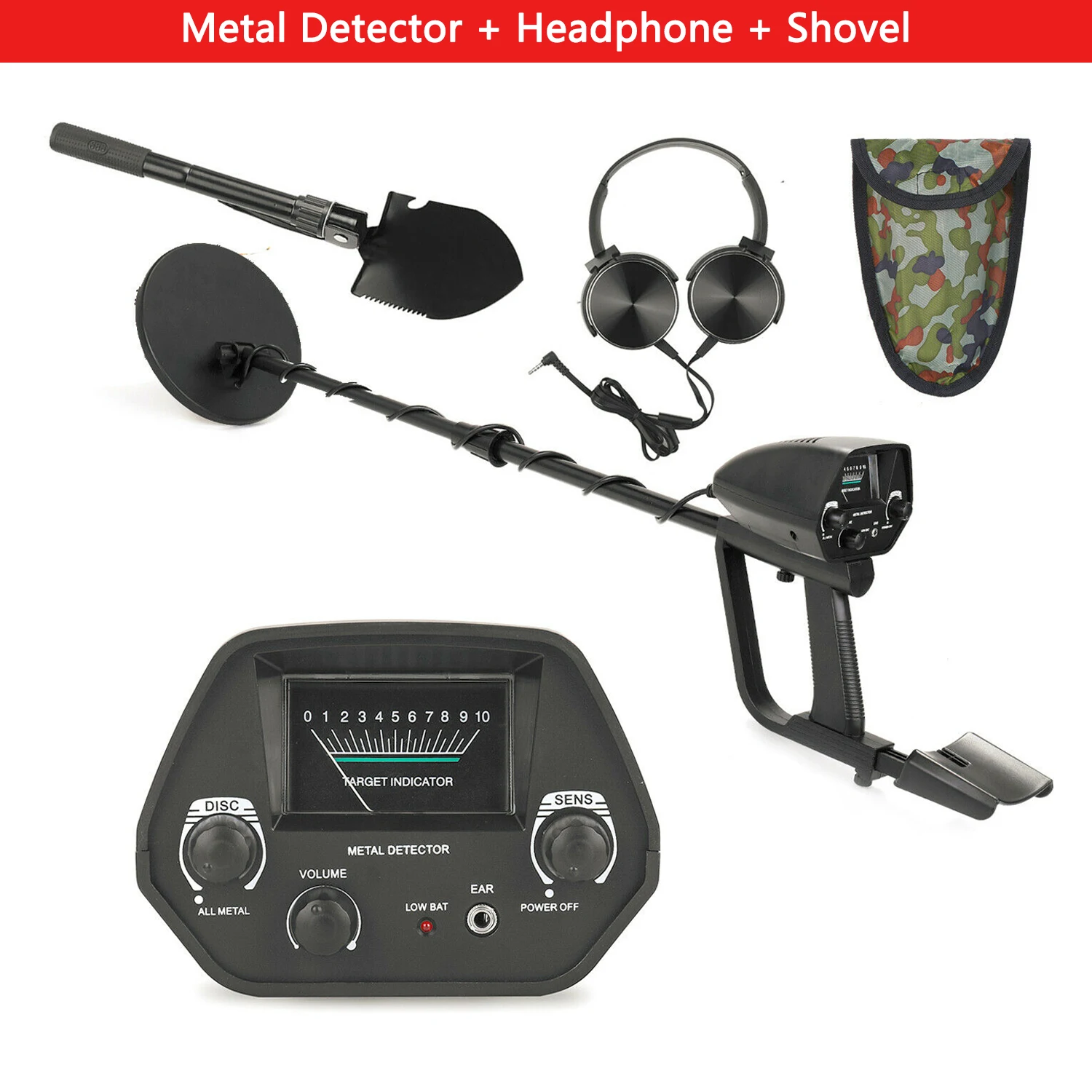 

GTX4030 Easy Installation Metal Detector+Headphone+Shovel High Sensitivity Jewelry Treasure Gold Metal Detecting Tool