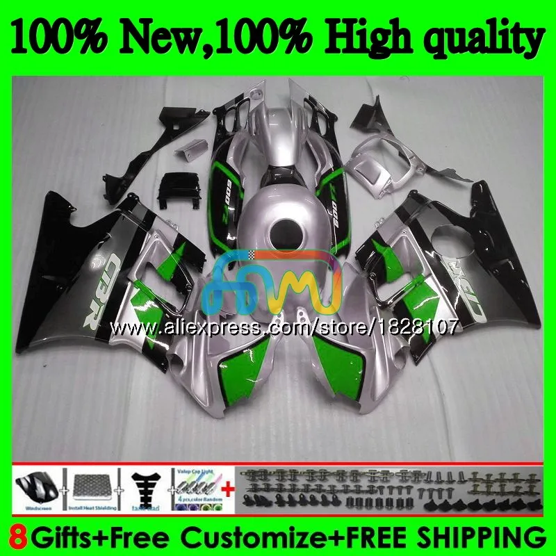 Обтекатели+ майка для HONDA 600CC CBR 600F3 CBR 600 FS 95 96 1995 1996 3BS. 240 CBR600 F3 CBR600F3 97 98 1997 1998 серебристо-зеленый комплект