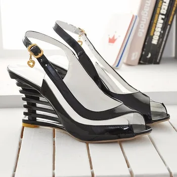 

Wedge Women Sandals Elegant High Heel Female Ladies Shoes Beach Back Strap Buckle Belt Sandal Women Sandals High Heels 42 43