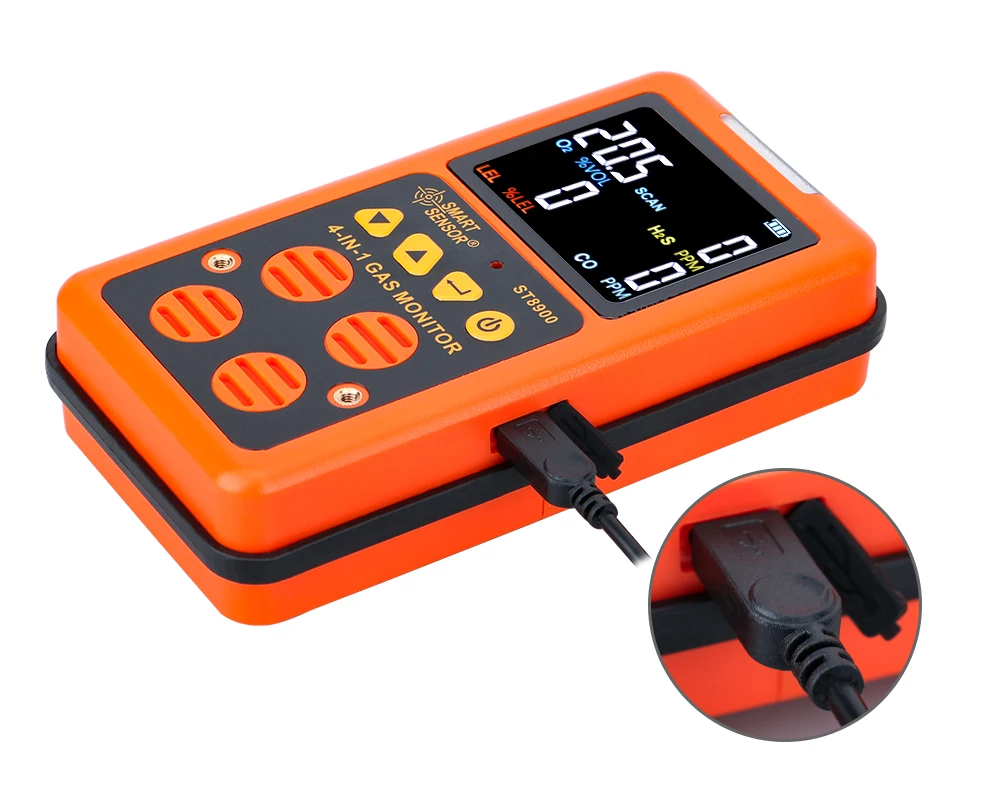 ST8900 4 in 1 Multi Gas Detector Gas Monitor Oxygen O2 Hydrogen Sulfide