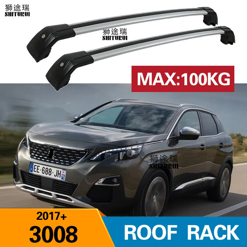 SHITURUI 2 шт. брусья на крышу для PEUGEOT 3008 2017 2018 2019 2020 боковые из алюминиевого сплава