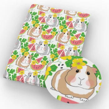 

50*140cm Guinea Pig Patchwork Printed 4 Ways Stretch Knit Fabric for Tissue Kids Home Textile for Sewing for Sofa Quilting,c9719