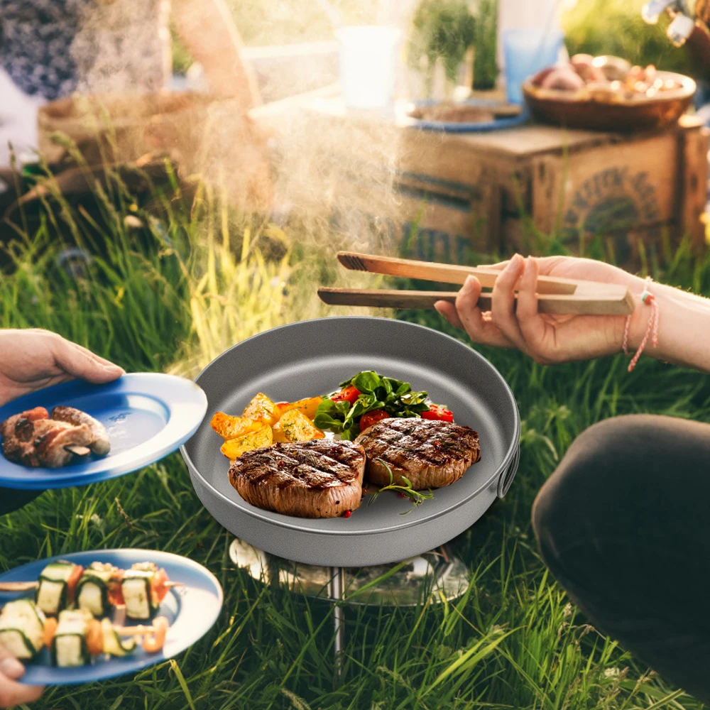 

Outdoor Ultralight Titanium Frypan Camping Hiking Picnic Cooking Frying Pan Titanium Pan Utensils Hiking Picnic Cooking Picnic