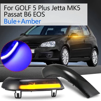 

Side Mirror Indicator Dynamic Led Turn Signal Lights Bule&Amber Flowing Blinker for Golf 5 Plus Jetta Mk5 Passat B6 Eos
