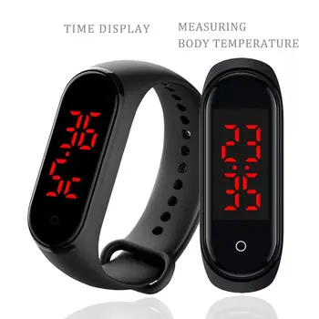 

BEESCLOVER Smart Band LED Display Body Temperature Measurement Touch Screen Smart Bracelet