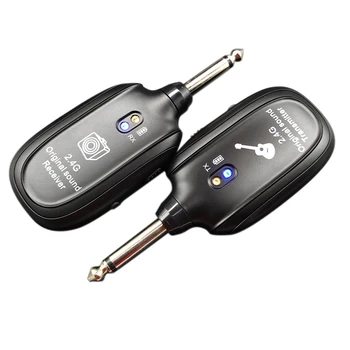 

2.4G UHF Wireless Guitar System Transmitter Receiver 50M Built-in Rechargeable Wireless Guitar Transmitter