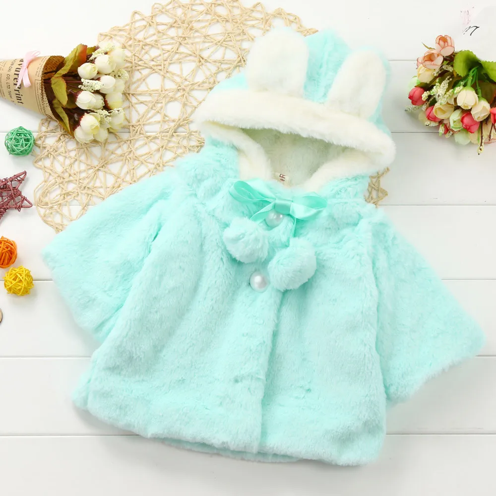 

2019 New Baby Infant Girls Autumn Winter Jacket Stylish Cute Ear Hooded Coat Cloak Thick Keep Warm Clothes kinder jassen meisjes