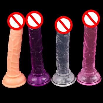 Erotic Soft Jelly Dildo Realistic Bullet Vibrator Anal Dildo Strap On Big Penis Suction Cup Toys For Adult Sex Toys For Woman 1