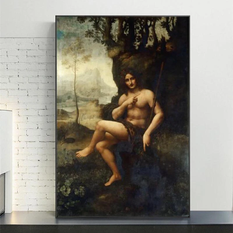 

Bacchus Famous Canvas Art Wall Painting Reproductions By Leonardo Da Vinci Classical Wall Art Canvas Prints For Living Room Wall