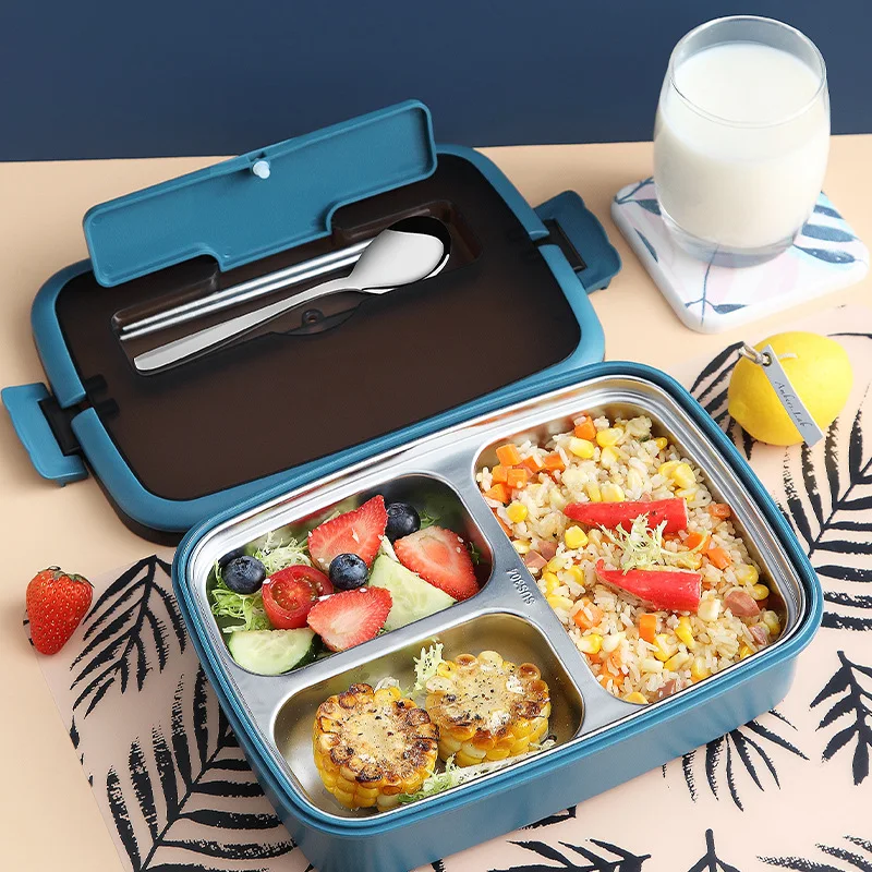 

Thermal Lunch Boxes Bento Case with Lid Spoon Tableware Portable Children's School Sealed Food Storage Container Heatad Bowl