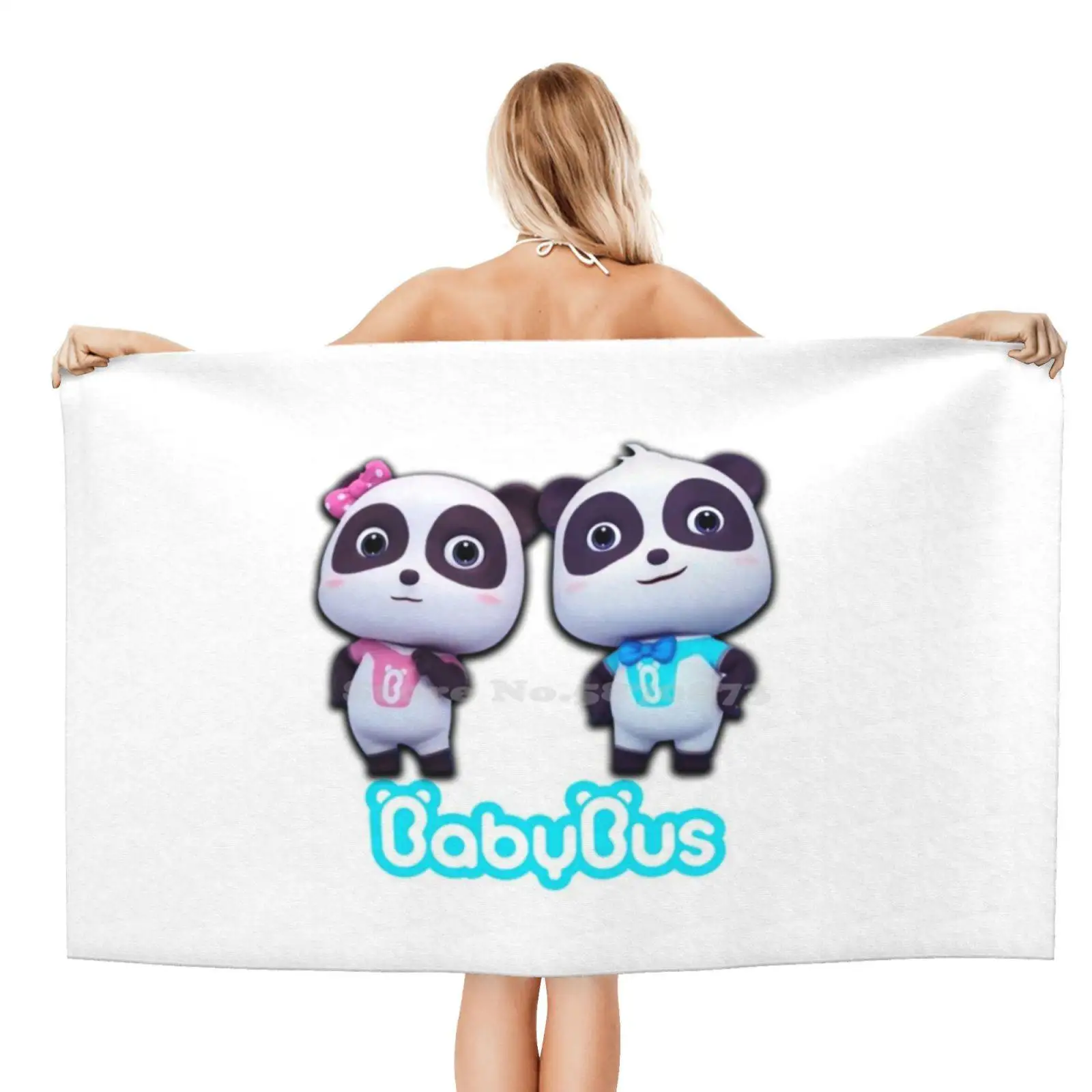 Kiki E Panda Babybus Abbigliamento Stampa 3D Asciugamano Da Bagno Forte Assorbimento D'Acqua Baby Bus Babybus Panda Kiki Kiki Panda Cartoon Kids