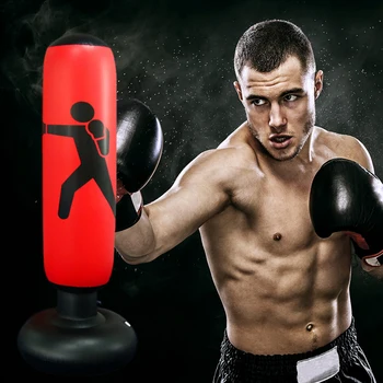 

Boxing Training Equipment Kickboxing Muay Thai Inflatable Pillar Tumbler Decompression Release Punching Sandbag For Kids Adults