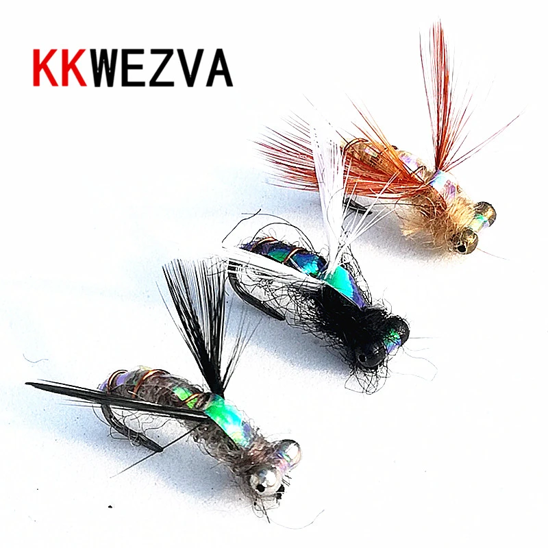 KKWEZVA 15Pcs Trout Nymph Fly Fishing Lure Wet Flies Nymphs Hook