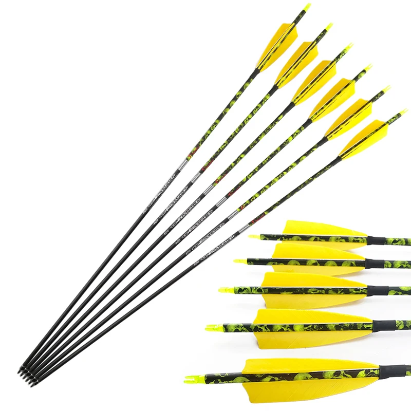 6 шт. Inals карбоновые стрелы для стрельбы из лука позвоночника 300 340 400 ID 2 30 дюймов
