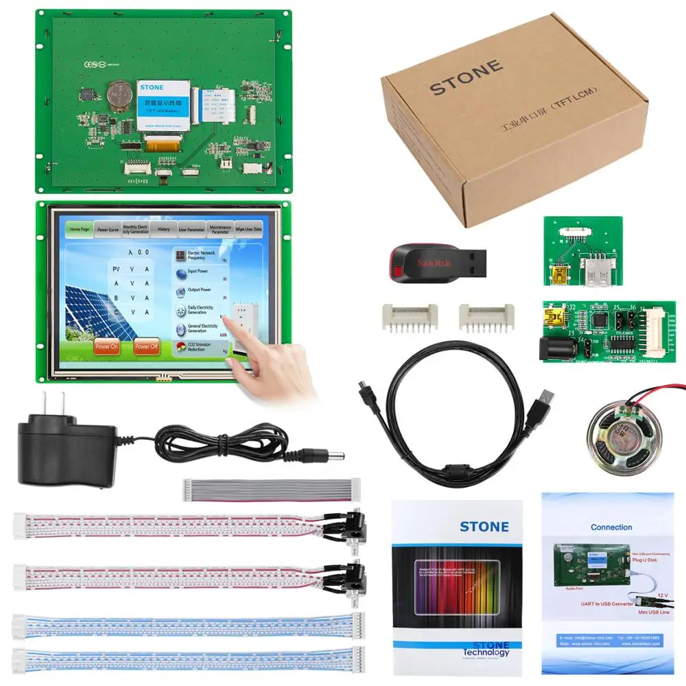 Промышленная HMI TFT панель 8,0 дюйма с сенсорным экраном+ контроллер+ MCU интерфейс
