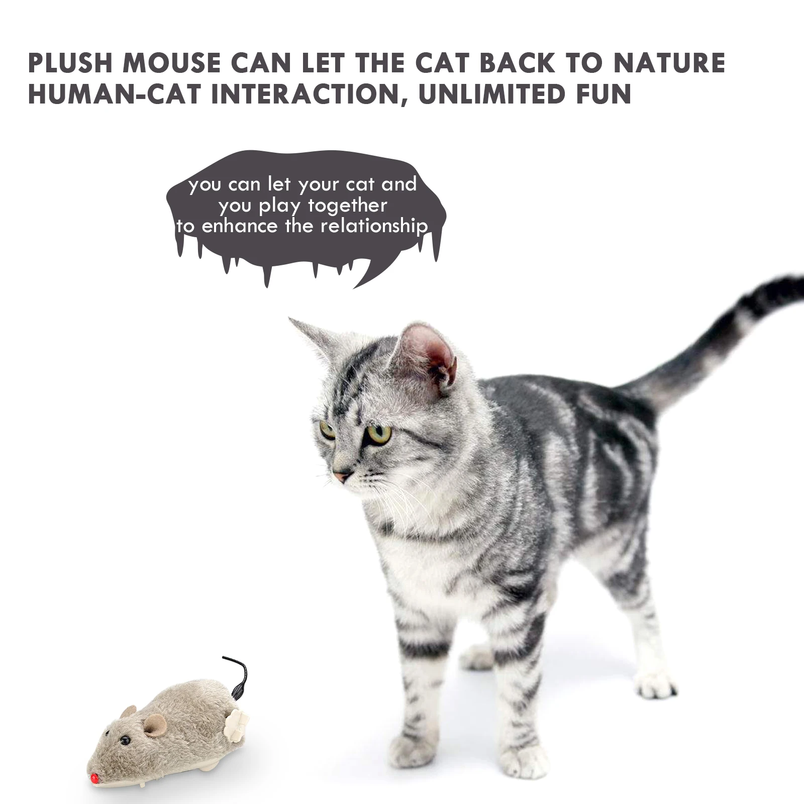 1pcs Wind Up Mouse for Cats Kitten Funny With Sound Rattling Soft Clockwork Rat Interactive False Mouse Cat Pet Toys