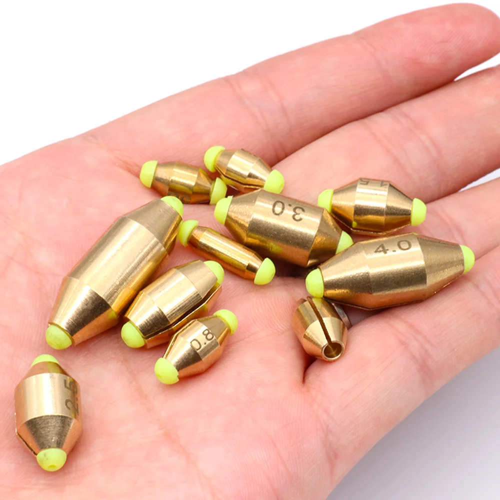 15/20Pcs Copper Raft Fishing Sinkers Fast Enter Water 0.5-3.0# Weight Japan Rock Sea Fishing Lure Accessories Quick Replacement