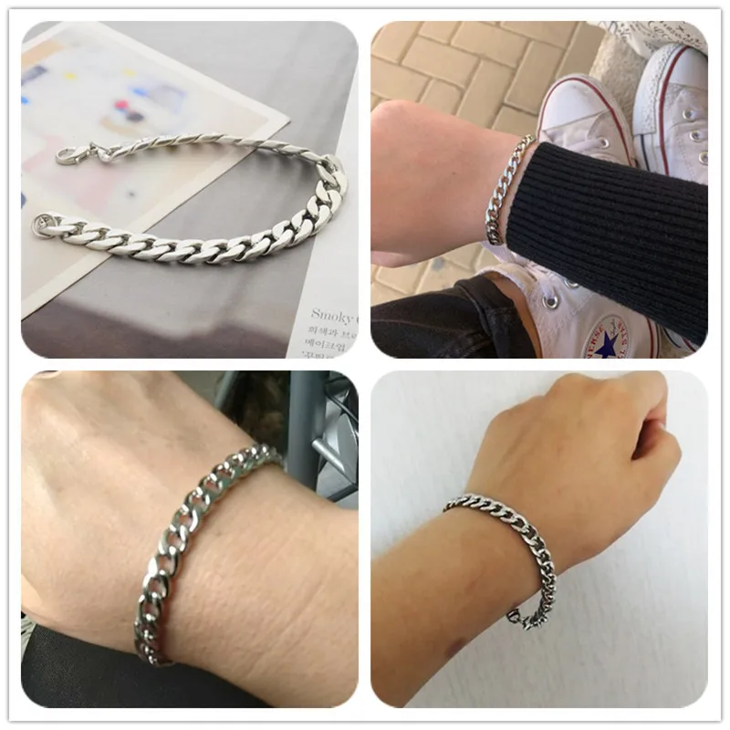 Cool Cuban Brake Chain Men’s Bracelet Stainless Steel Hip-hop Jewelry Women Men Punk Rock Hand Link Steel Pulsera Hombre